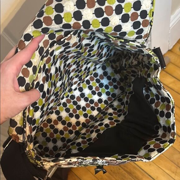 Vera Bradley Cocoa Moss Stylish Floral Shoulder Bag - Multicolor Green/Brown - Picture 7 of 9